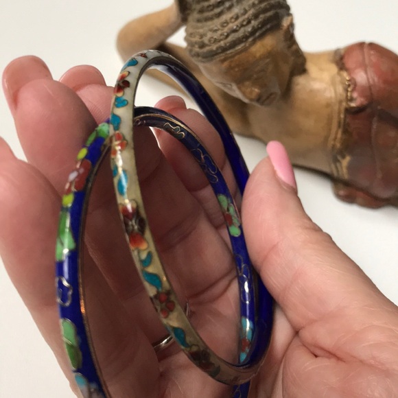 Jewelry - Pair of Cloisonné Enamel Bangle Bracelets